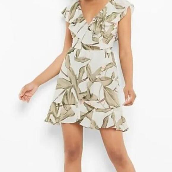 NWT, Express • Tropical Ruffle Mini Dress, Size XS - Picture 1 of 3